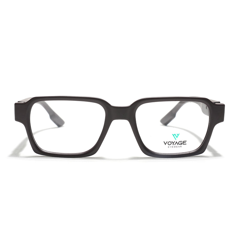 Voyage Brown Rectangle Eyeglasses for Men & Women (52207FMG7723)