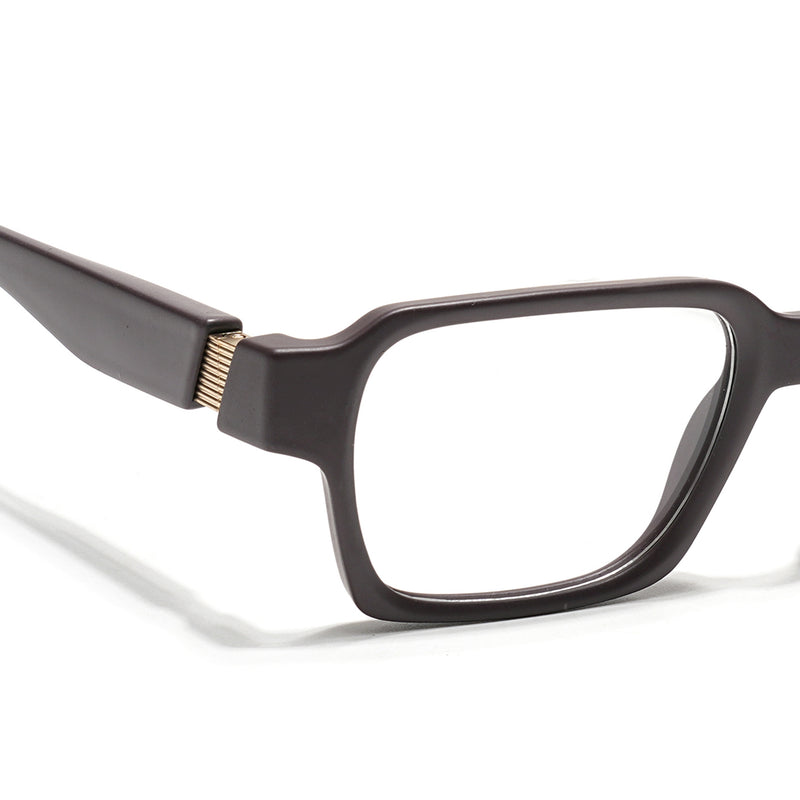 Voyage Brown Rectangle Eyeglasses for Men & Women (52207FMG7723)
