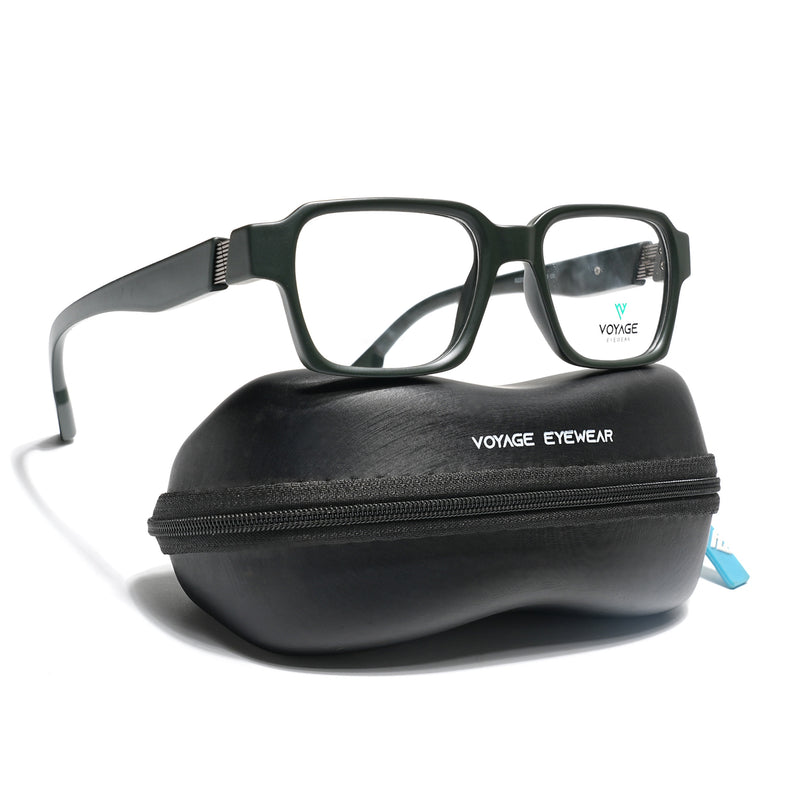 Voyage Green Rectangle Eyeglasses for Men & Women (52207FMG7724)