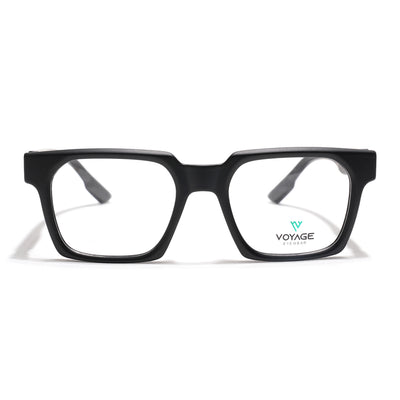 Voyage Black Wayfarer Eyeglasses for Men & Women (52208FMG7726)