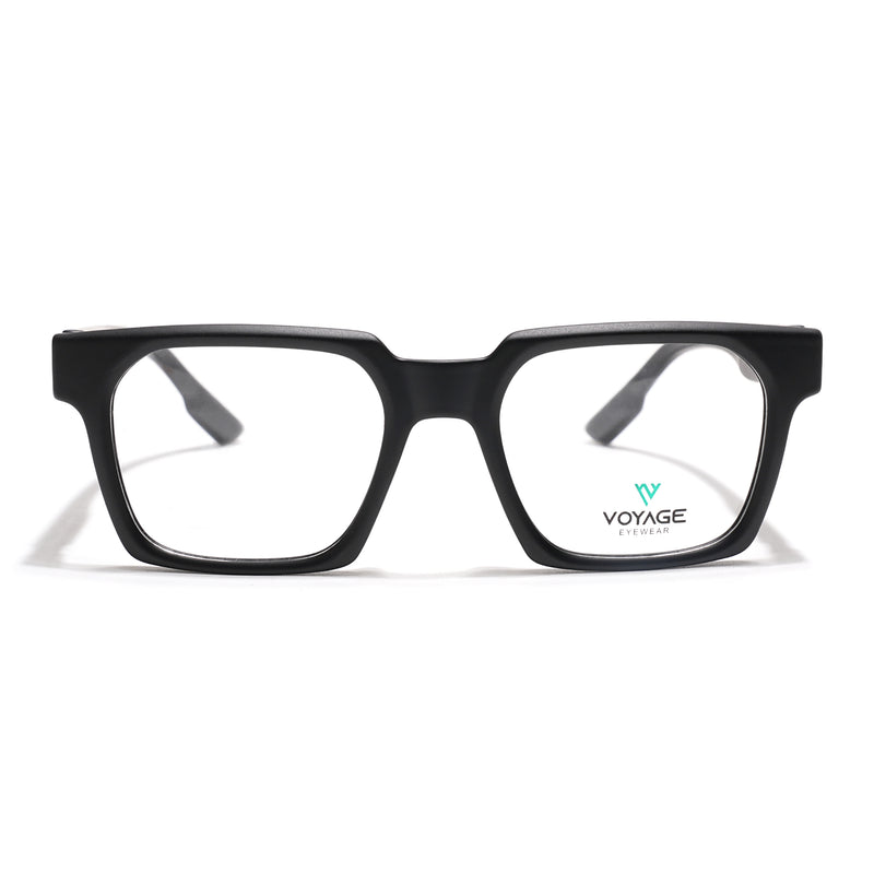 Voyage Black Wayfarer Eyeglasses for Men & Women (52208FMG7726)