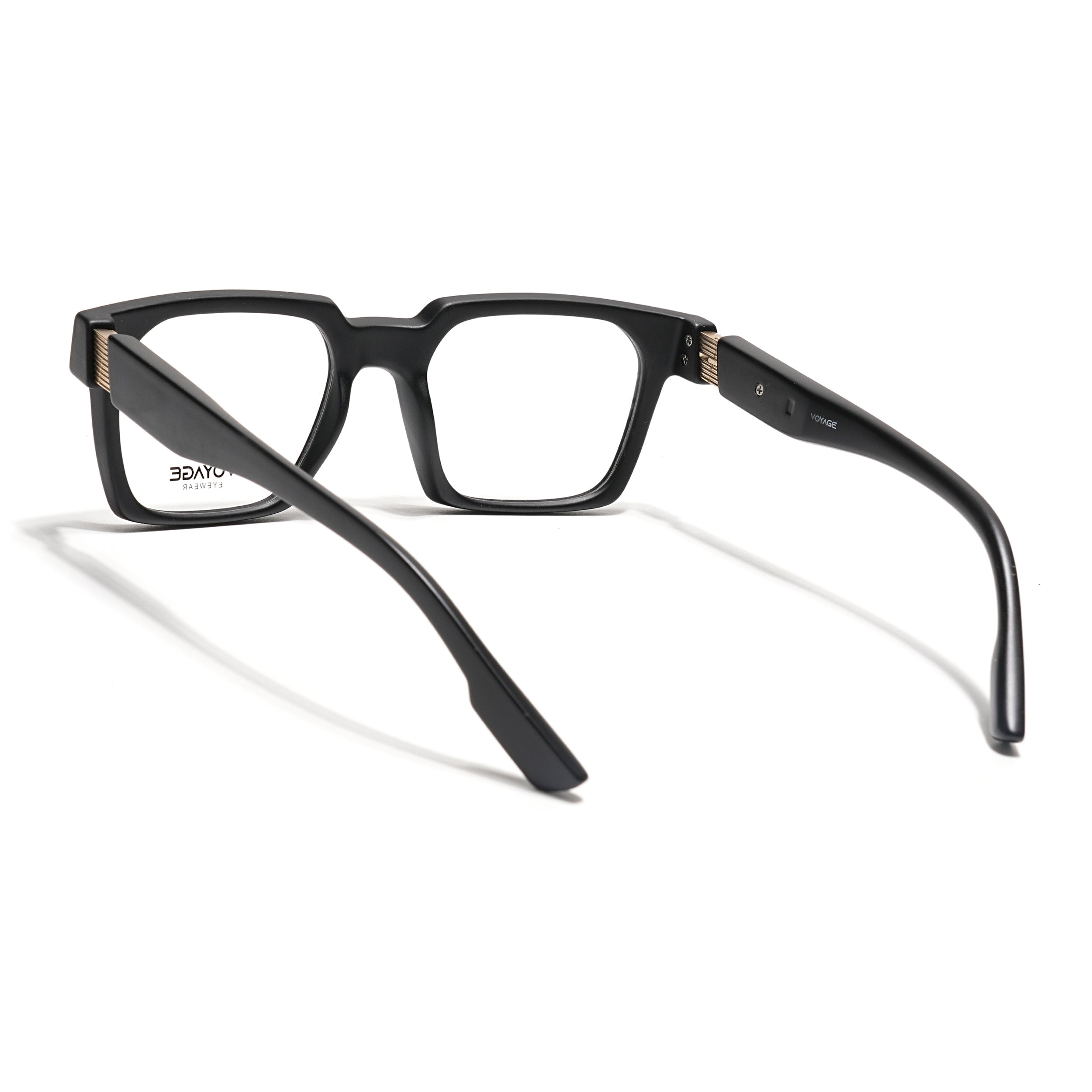 Voyage Black Wayfarer Eyeglasses for Men & Women (52208FMG7726)