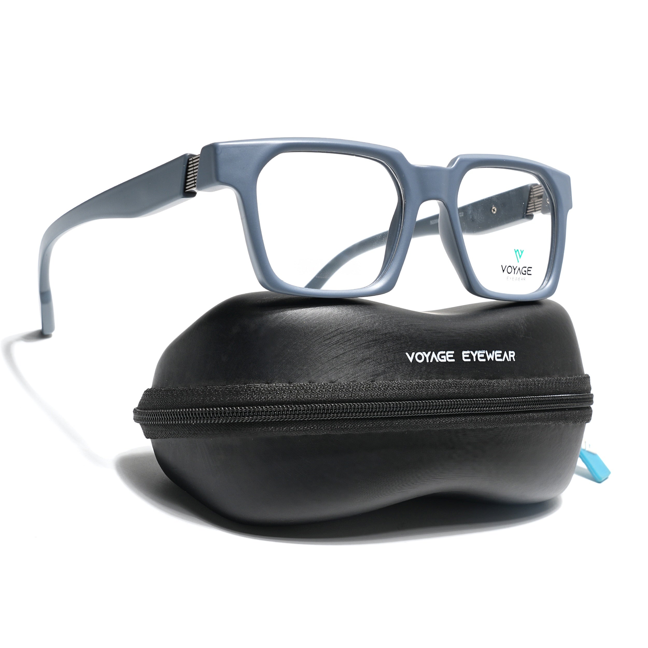 Voyage Grey Wayfarer Eyeglasses for Men & Women (52208FMG7727)
