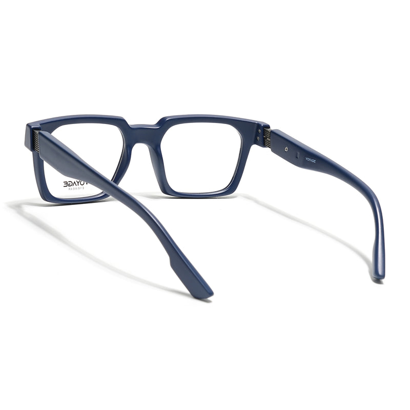 Voyage Blue Wayfarer Eyeglasses for Men & Women (52208FMG7728)