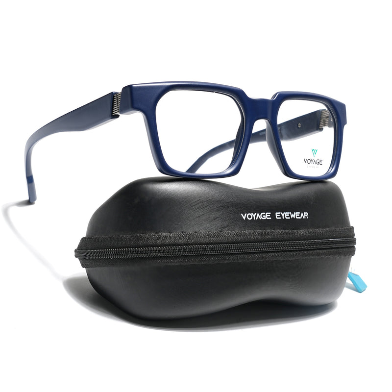 Voyage Blue Wayfarer Eyeglasses for Men & Women (52208FMG7728)