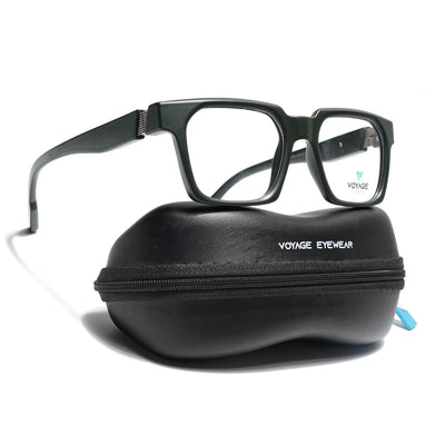 Voyage Green Wayfarer Eyeglasses for Men & Women (52208FMG7730)
