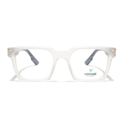 Voyage Matt Transparent Wayfarer Eyeglasses for Men & Women (52208FMG7731)
