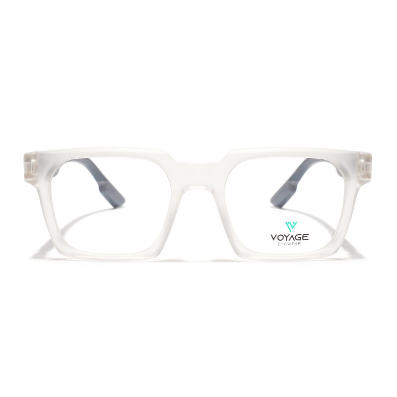 Voyage Matt Transparent Wayfarer Eyeglasses for Men & Women (52208FMG7731)