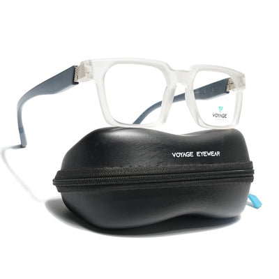 Voyage Matt Transparent Wayfarer Eyeglasses for Men & Women (52208FMG7731)