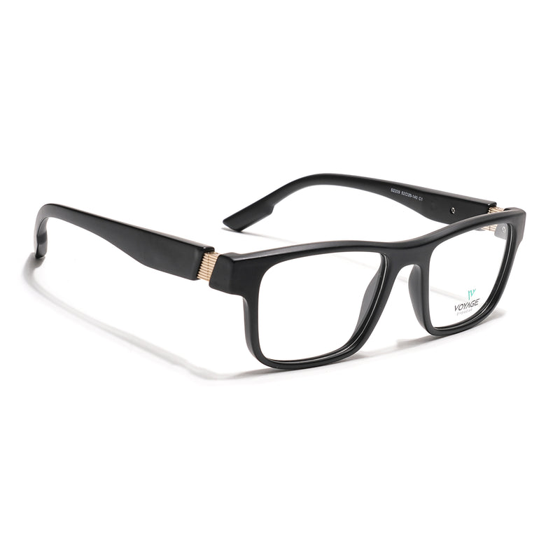 Voyage Black Wayfarer Eyeglasses for Men & Women (52209FMG7732)