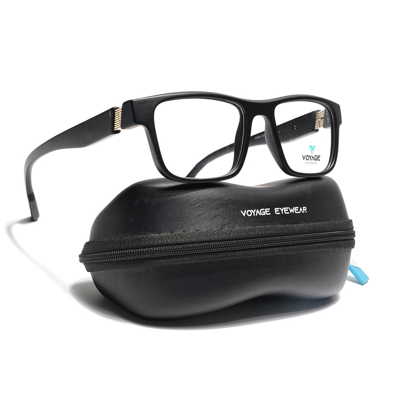 Voyage Black Wayfarer Eyeglasses for Men & Women (52209FMG7732)