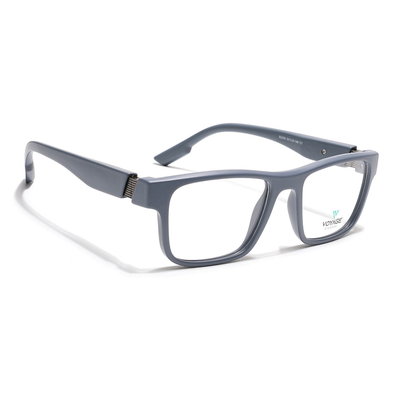 Voyage Grey Wayfarer Eyeglasses for Men & Women (52209FMG7733)