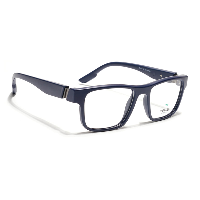 Voyage Blue Wayfarer Eyeglasses for Men & Women (52209FMG7734)