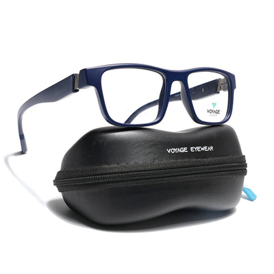 Voyage Blue Wayfarer Eyeglasses for Men & Women (52209FMG7734)