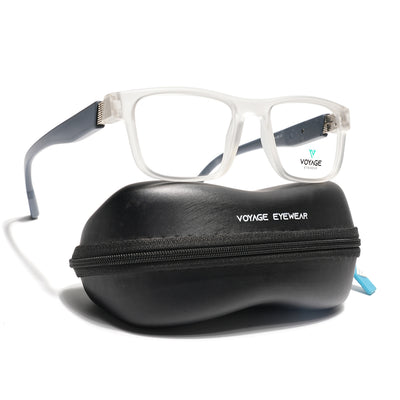 Voyage Matt Transparent Wayfarer Eyeglasses for Men & Women (52209FMG7737)