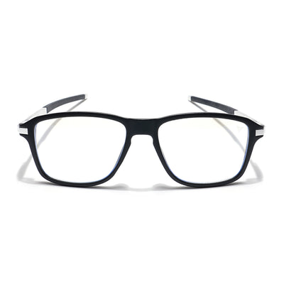 Voyage Striker Silver & Black Square Eyeglasses for Men & Women (52501MG6127-C1)