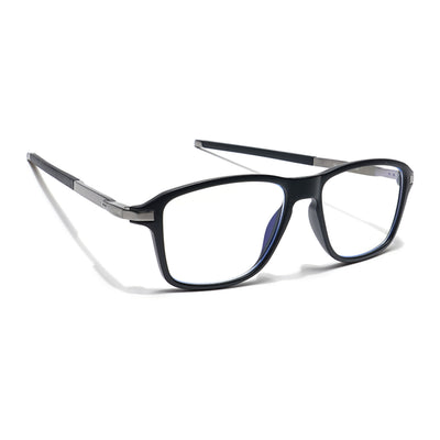Voyage Striker Grey & Black Square Eyeglasses for Men & Women (52501MG6128-C2)