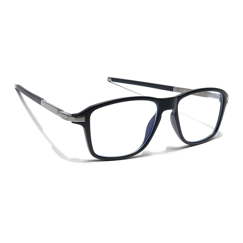 Voyage Striker Black Square Eyeglasses for Men & Women (52501MG6128-C2)