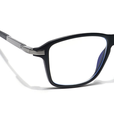 Voyage Striker Grey & Black Square Eyeglasses for Men & Women (52501MG6128-C2)