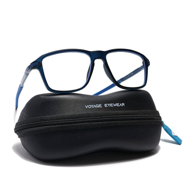 Voyage Striker Blue Square Eyeglasses for Men & Women (52501MG6131-C5)