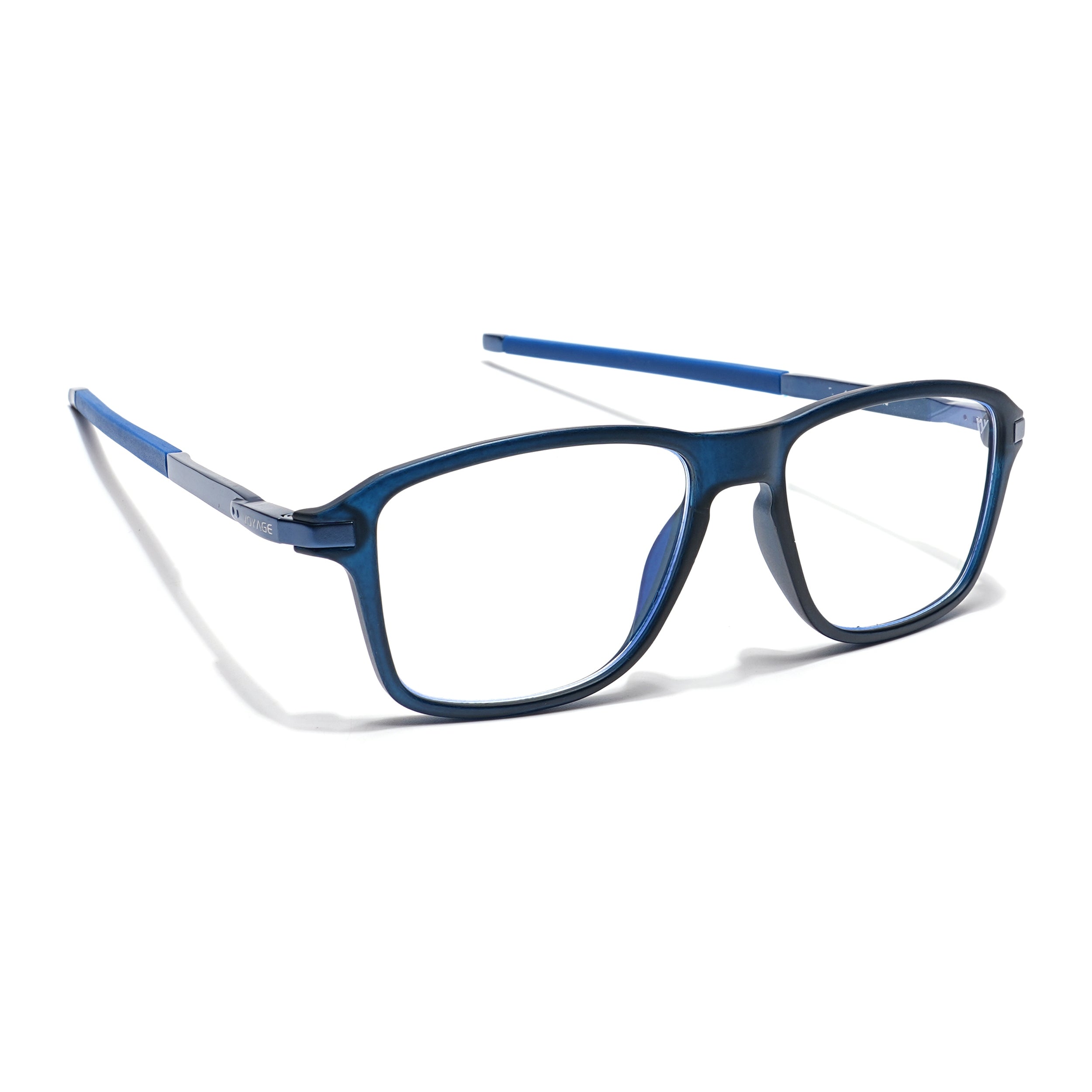 Voyage Striker Blue Square Eyeglasses for Men & Women (52501MG6131-C5)