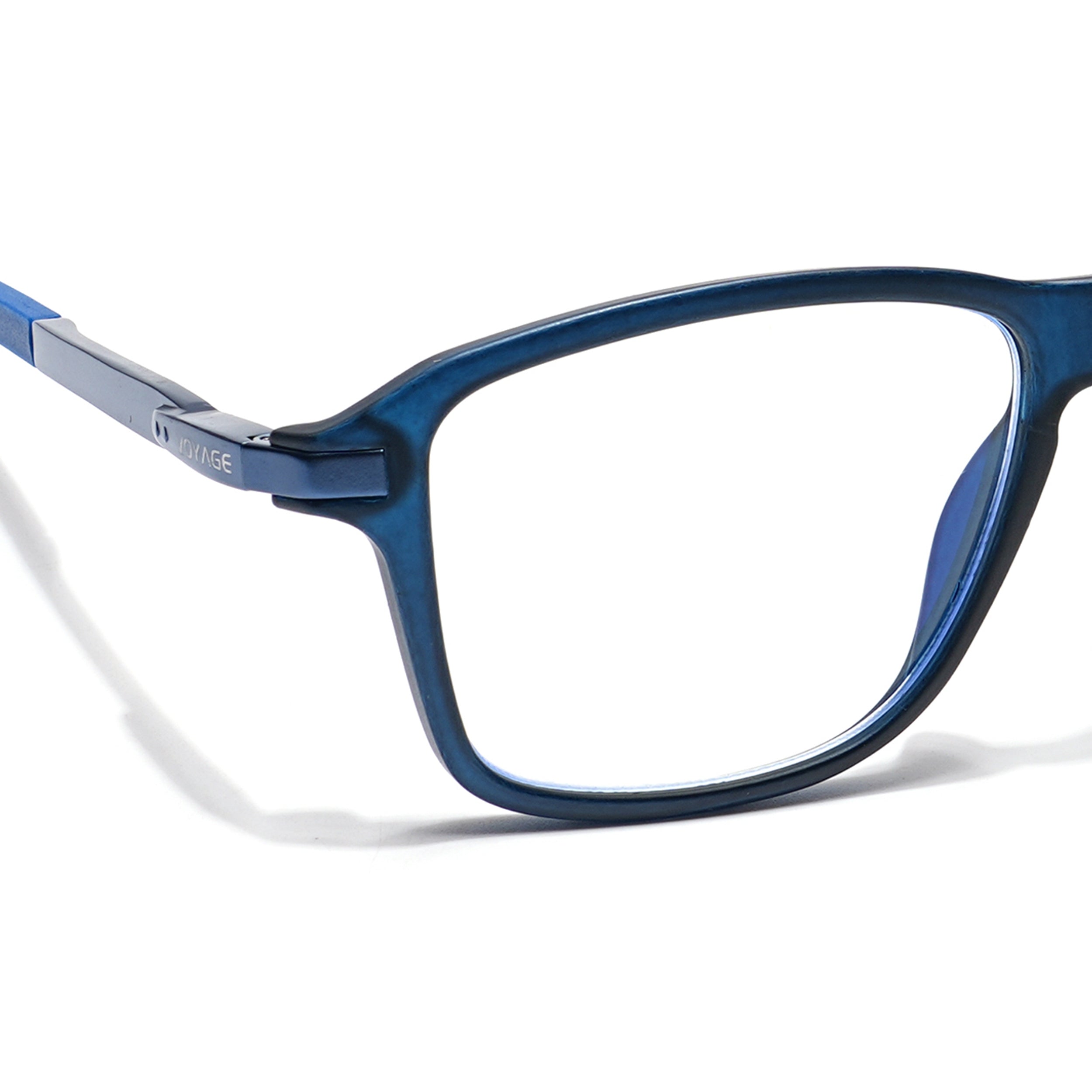 Voyage Striker Blue Square Eyeglasses for Men & Women (52501MG6131-C5)