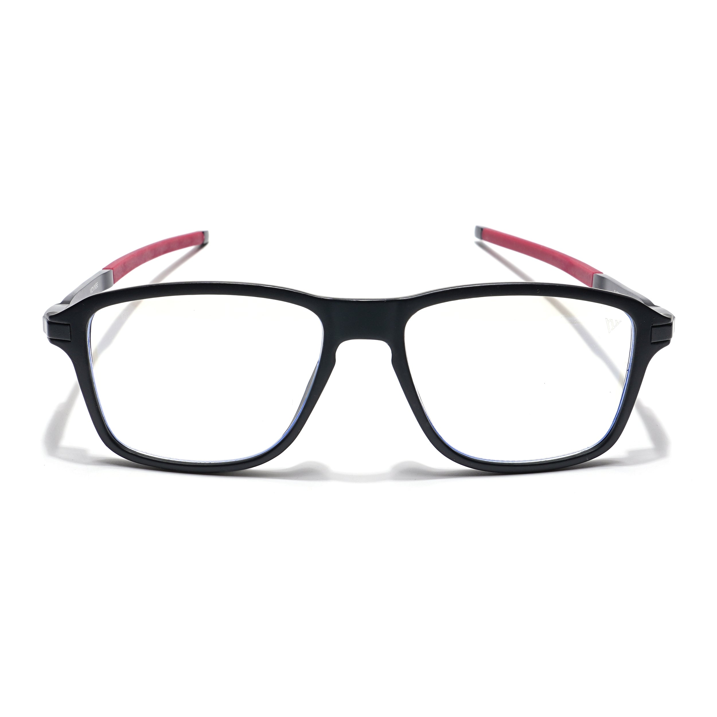 Voyage Striker Black & Red  Square Eyeglasses for Men & Women (52501MG6132-C6)