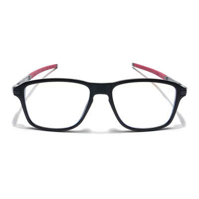 Voyage Striker Black & Red Square Eyeglasses for Men & Women (52501MG6132-C6)