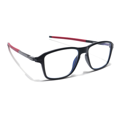Voyage Striker Black & Red Square Eyeglasses for Men & Women (52501MG6132-C6)