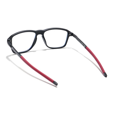 Voyage Striker Black & Red  Square Eyeglasses for Men & Women (52501MG6132-C6)