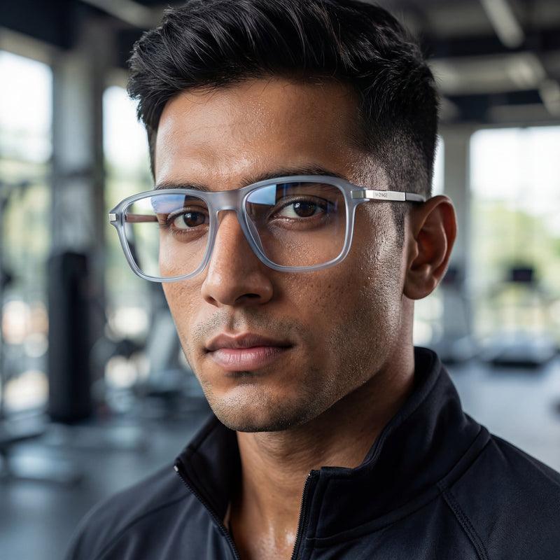 Voyage Striker Light Grey Square Eyeglasses for Men & Women (52501MG6129-C3)