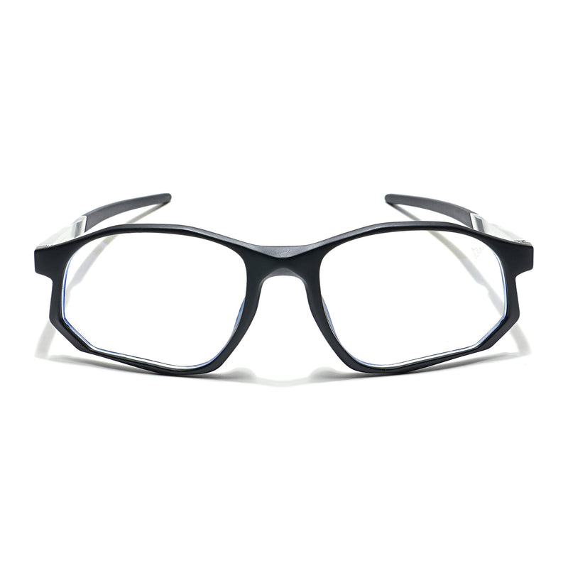 Voyage Striker Black Rectangle Eyeglasses for Men & Women (52502MG6133-C1)