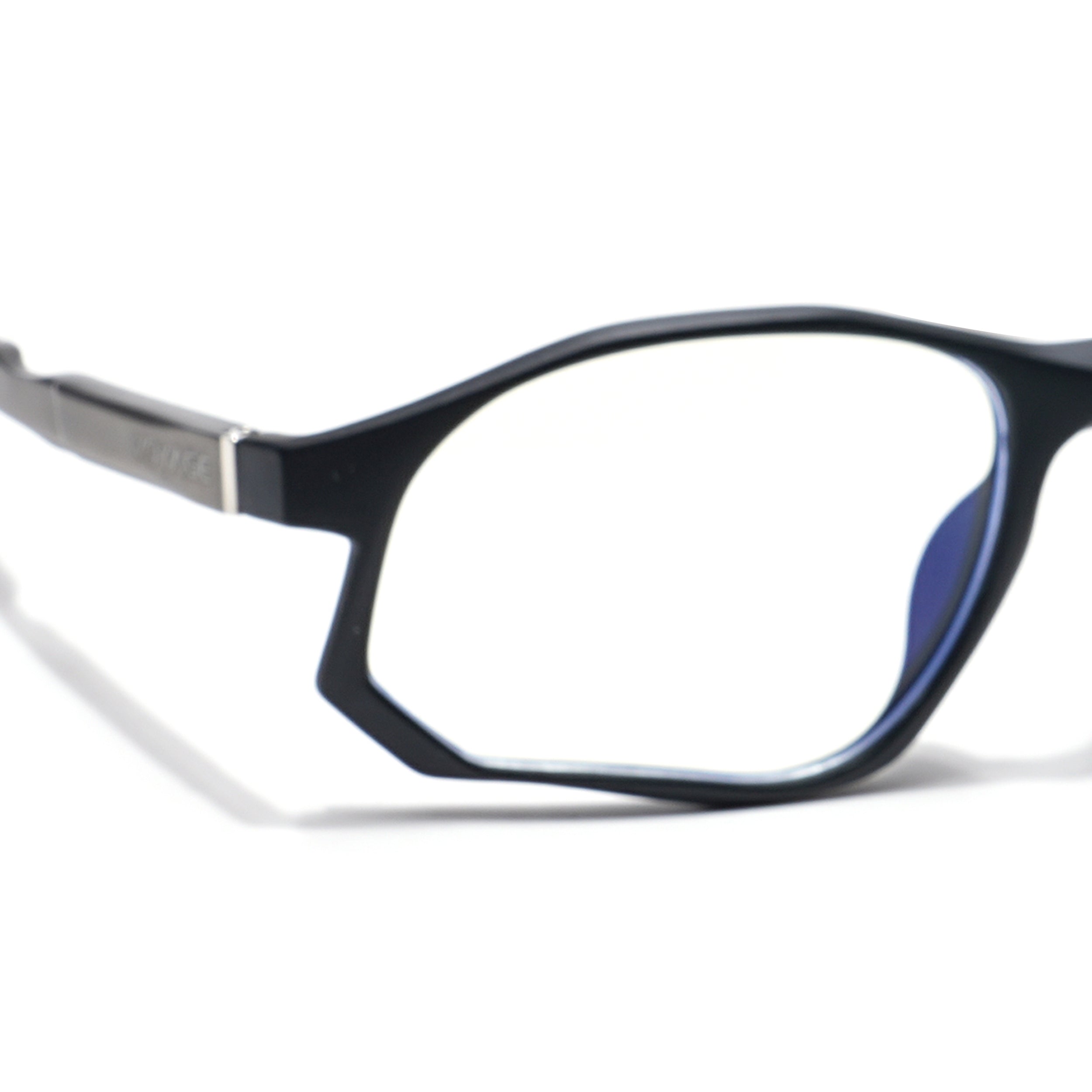 Voyage Striker Grey & Black Rectangle Eyeglasses for Men & Women (52502MG6134-C2)