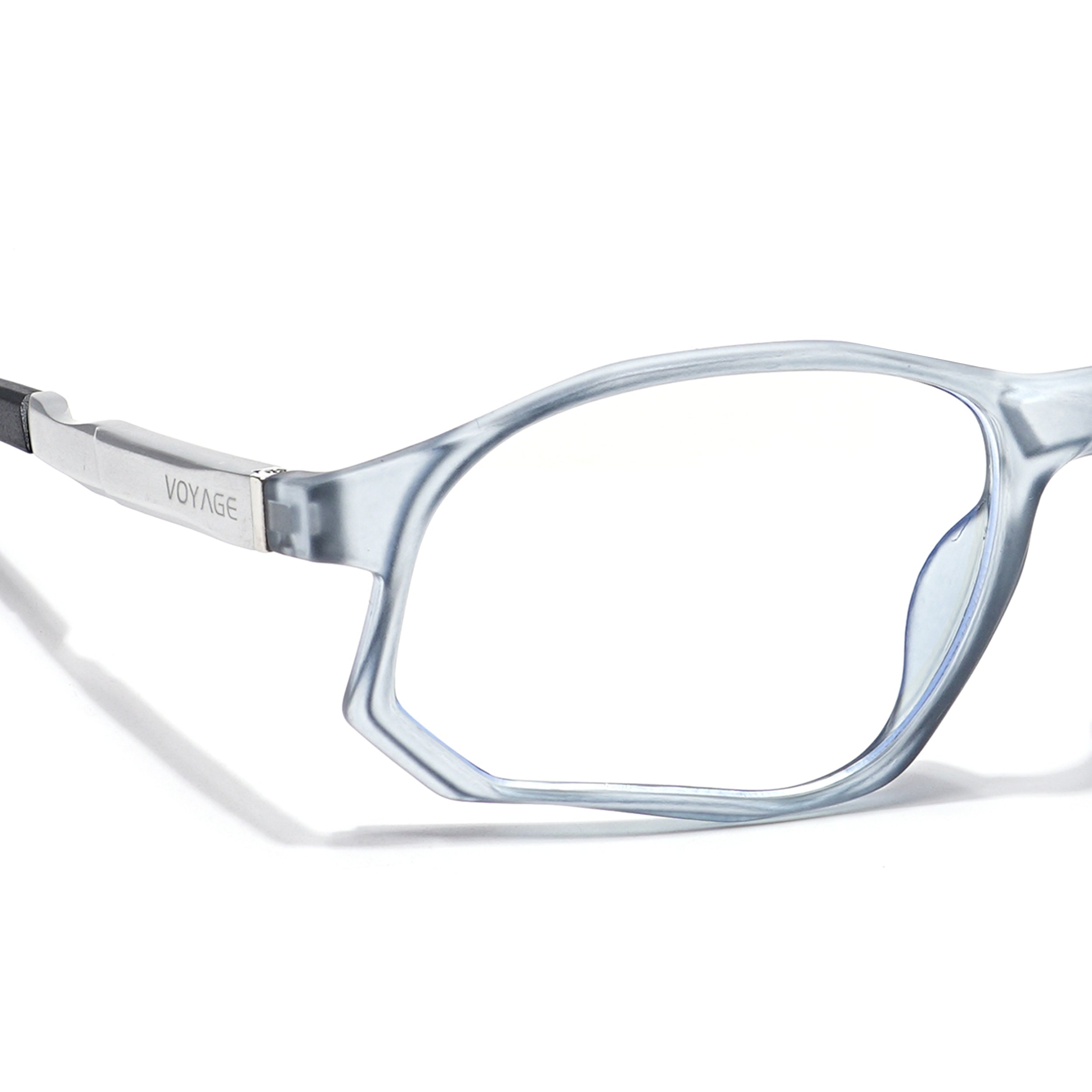 Voyage Striker Light Grey Rectangle Eyeglasses for Men & Women (52502MG6135-C3)