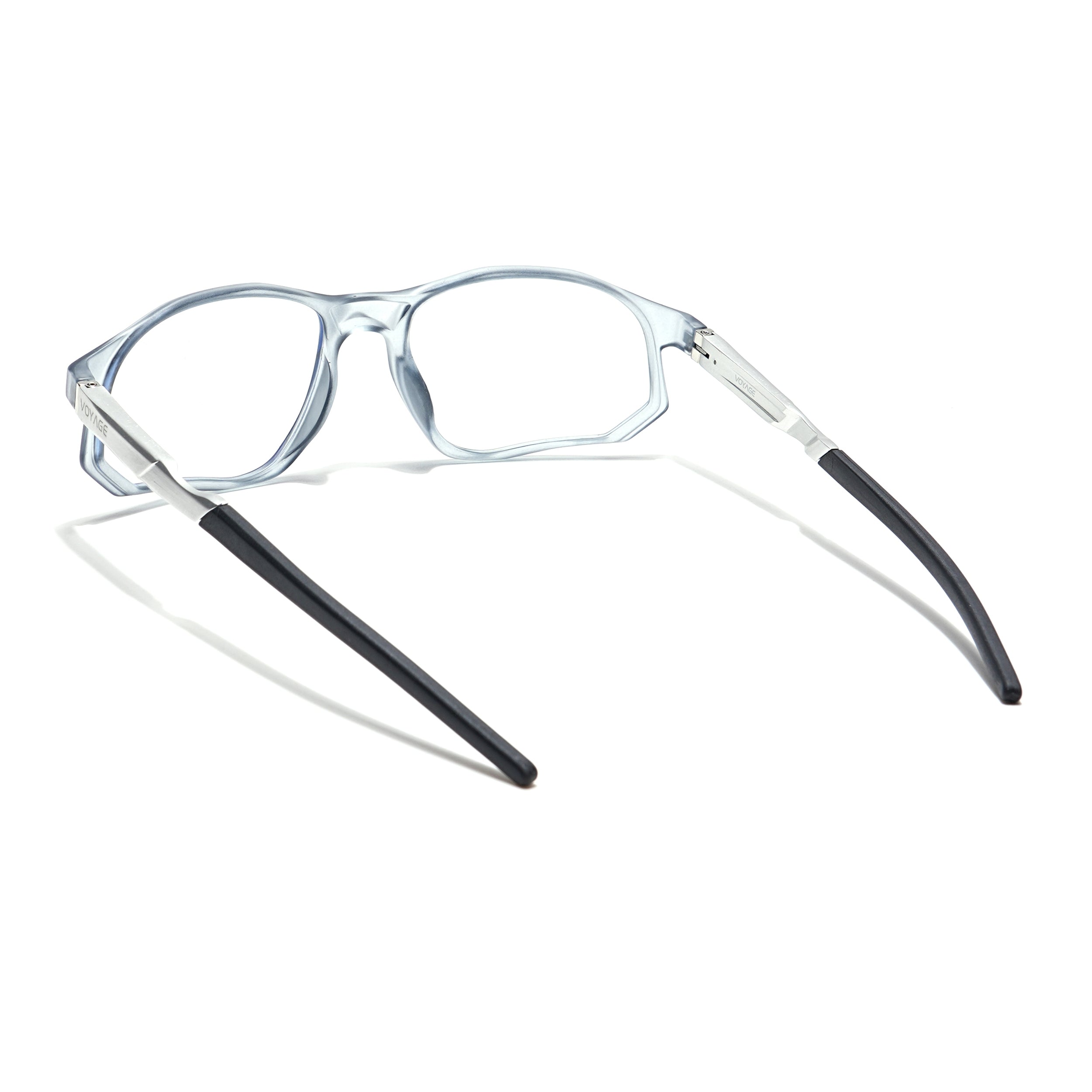 Voyage Striker Light Grey Rectangle Eyeglasses for Men & Women (52502MG6135-C3)