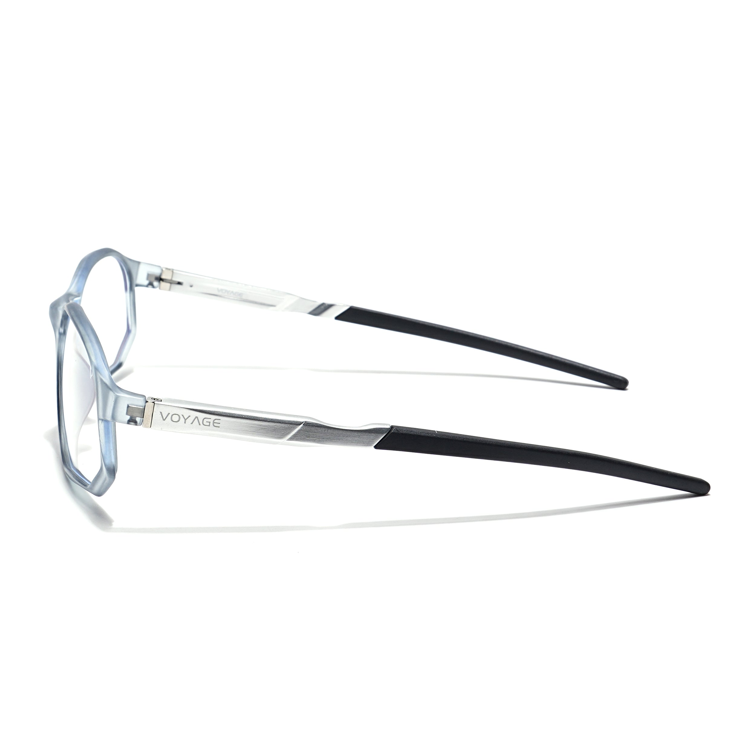 Voyage Striker Light Grey Rectangle Eyeglasses for Men & Women (52502MG6135-C3)