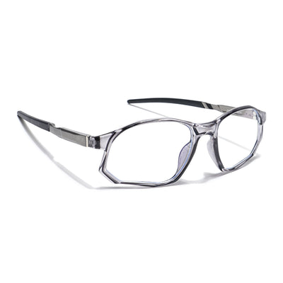 Voyage Grey Rectangle Eyeglasses for Men & Women (52502MG6136-C4)