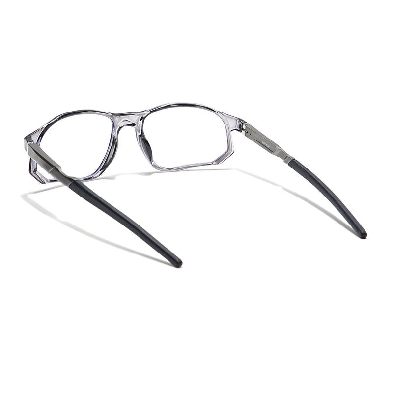 Voyage Striker Grey Rectangle Eyeglasses for Men & Women (52502MG6136-C4)