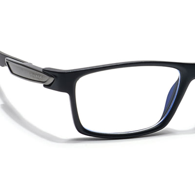 Voyage Striker Grey & Black Rectangle Eyeglasses for Men & Women (52503MG6140-C2)