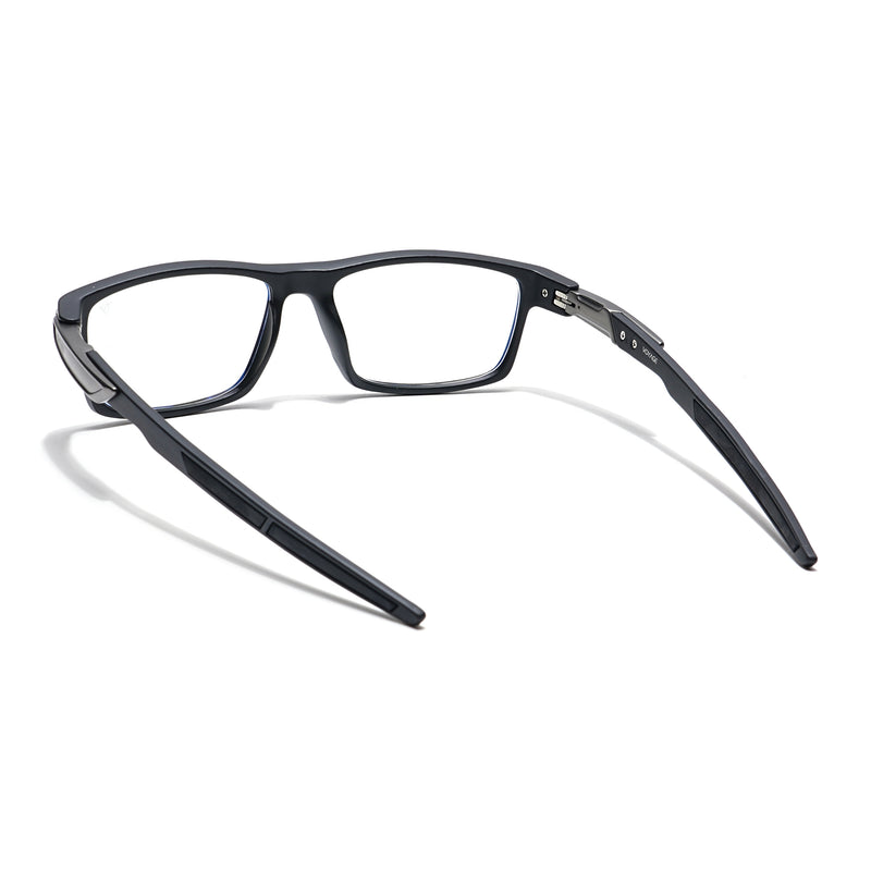 Voyage Striker Black Rectangle Eyeglasses for Men & Women (52503MG6140-C2)