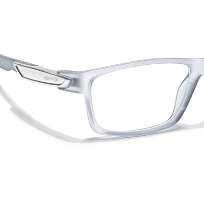 Voyage Striker Light Grey Rectangle Eyeglasses for Men & Women (52503MG6141-C3)