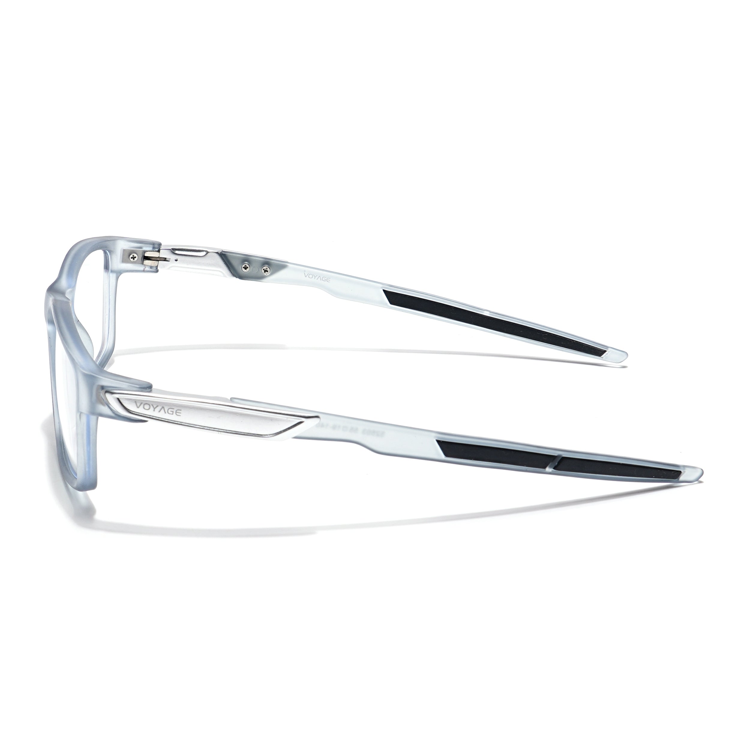 Voyage Striker Light Grey Rectangle Eyeglasses for Men & Women (52503MG6141-C3)