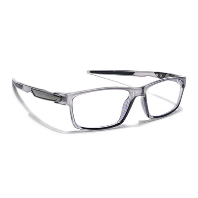 Voyage Striker Grey Rectangle Eyeglasses for Men & Women (52503MG6142-C4)