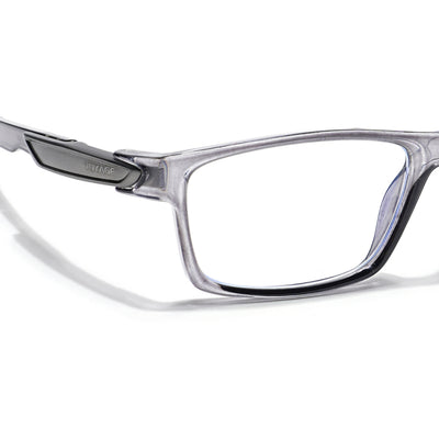 Voyage Striker Grey Rectangle Eyeglasses for Men & Women (52503MG6142-C4)