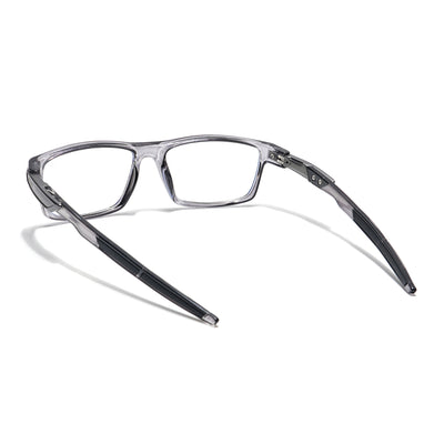 Voyage Striker Grey Rectangle Eyeglasses for Men & Women (52503MG6142-C4)