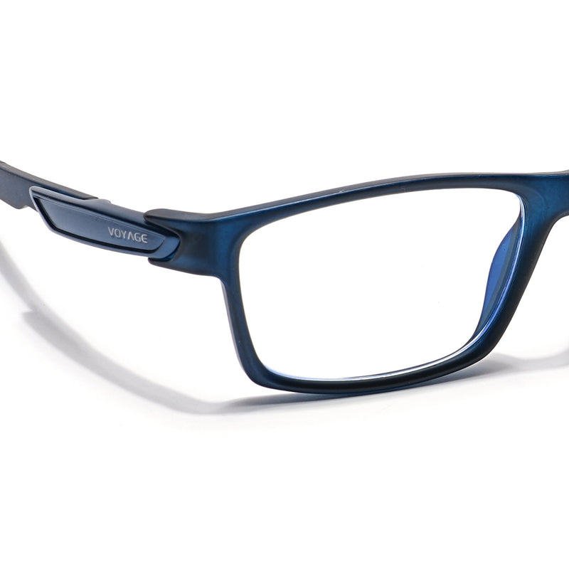 Voyage Striker Blue Rectangle Eyeglasses for Men & Women (52503MG6143-C5)
