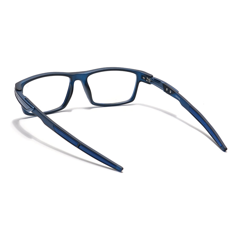 Voyage Striker Blue Rectangle Eyeglasses for Men & Women (52503MG6143-C5)