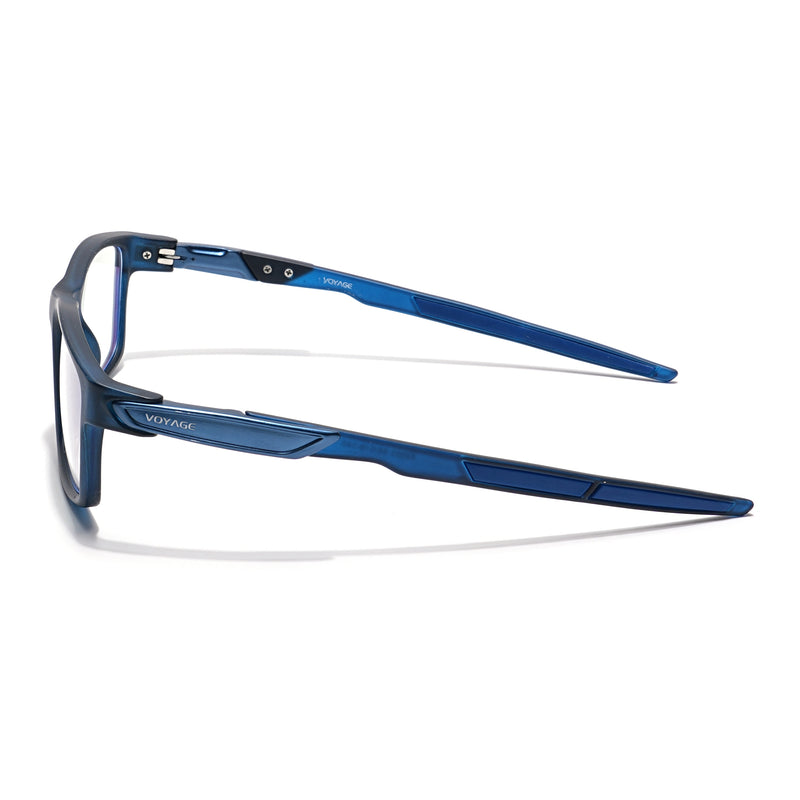 Voyage Striker Blue Rectangle Eyeglasses for Men & Women (52503MG6143-C5)
