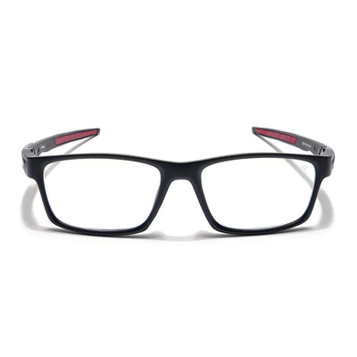 Voyage Striker Black & Red Rectangle Eyeglasses for Men & Women (52503MG6144-C6)