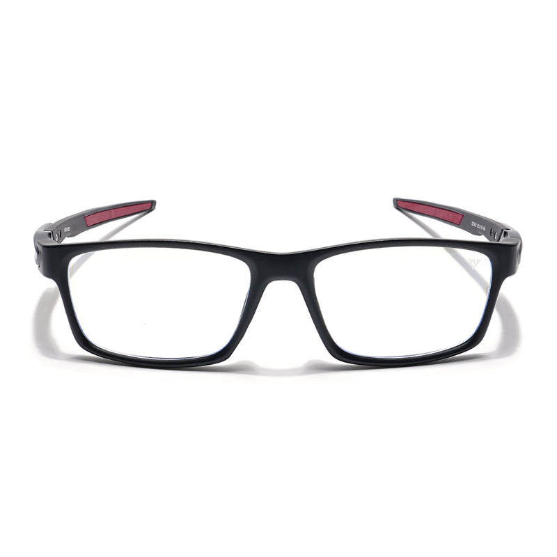 Voyage Striker Black Rectangle Eyeglasses for Men & Women (52503MG6144-C6)